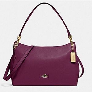 COACH NWT Mia Shoulder/Crossbody Pebble Leather in Beautiful Dark Berry